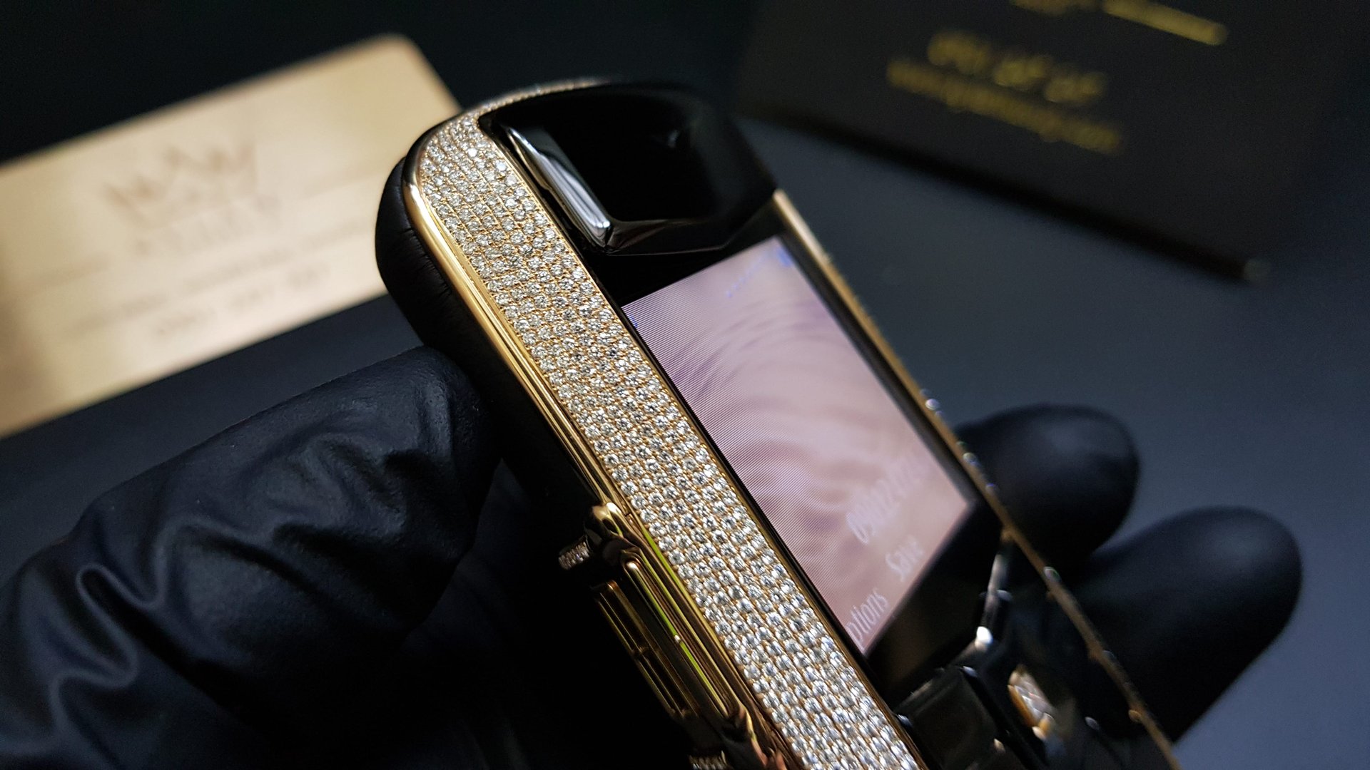Kỳ Lân Luxury vertu constellation vang khoi full kim cuong 39 Vertu Constellation vàng khối đính full kim cương