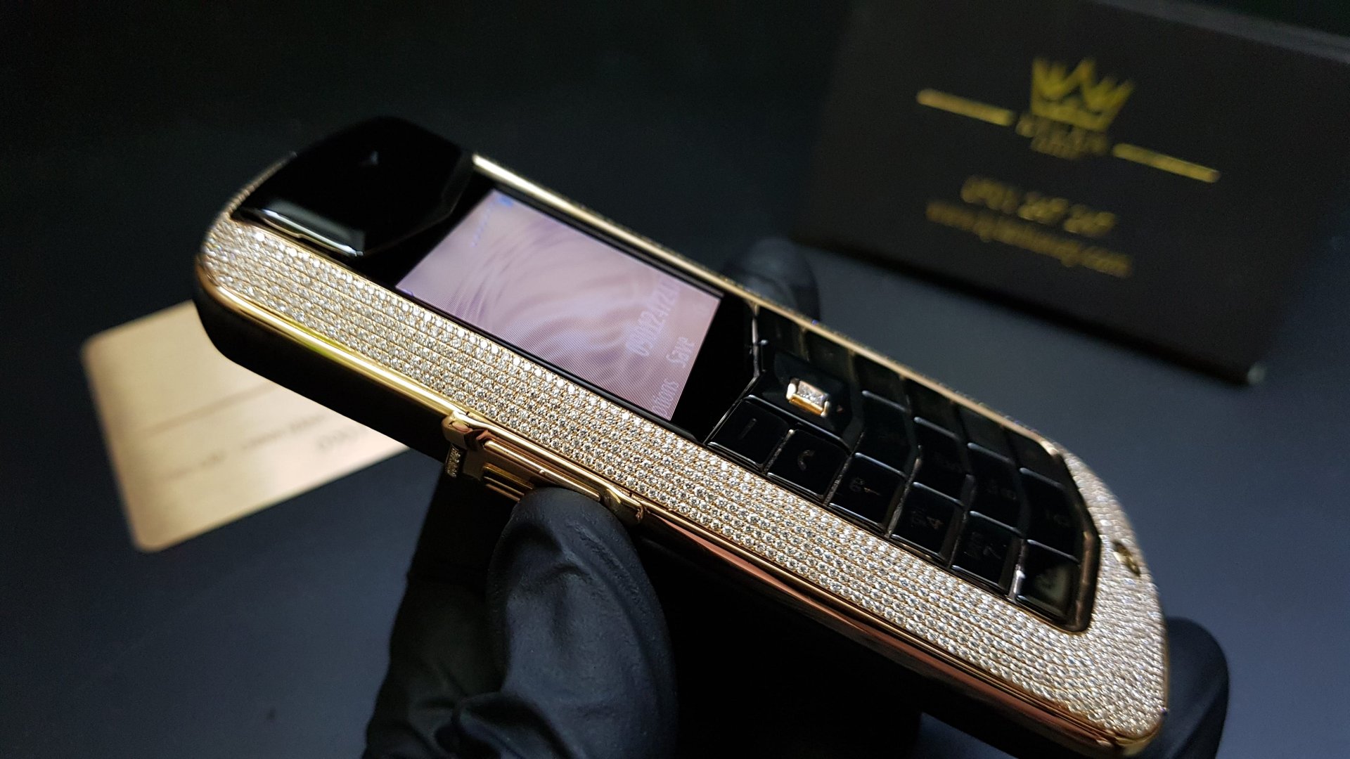 Kỳ Lân Luxury vertu constellation vang khoi full kim cuong 6 Vertu Constellation vàng khối đính full kim cương