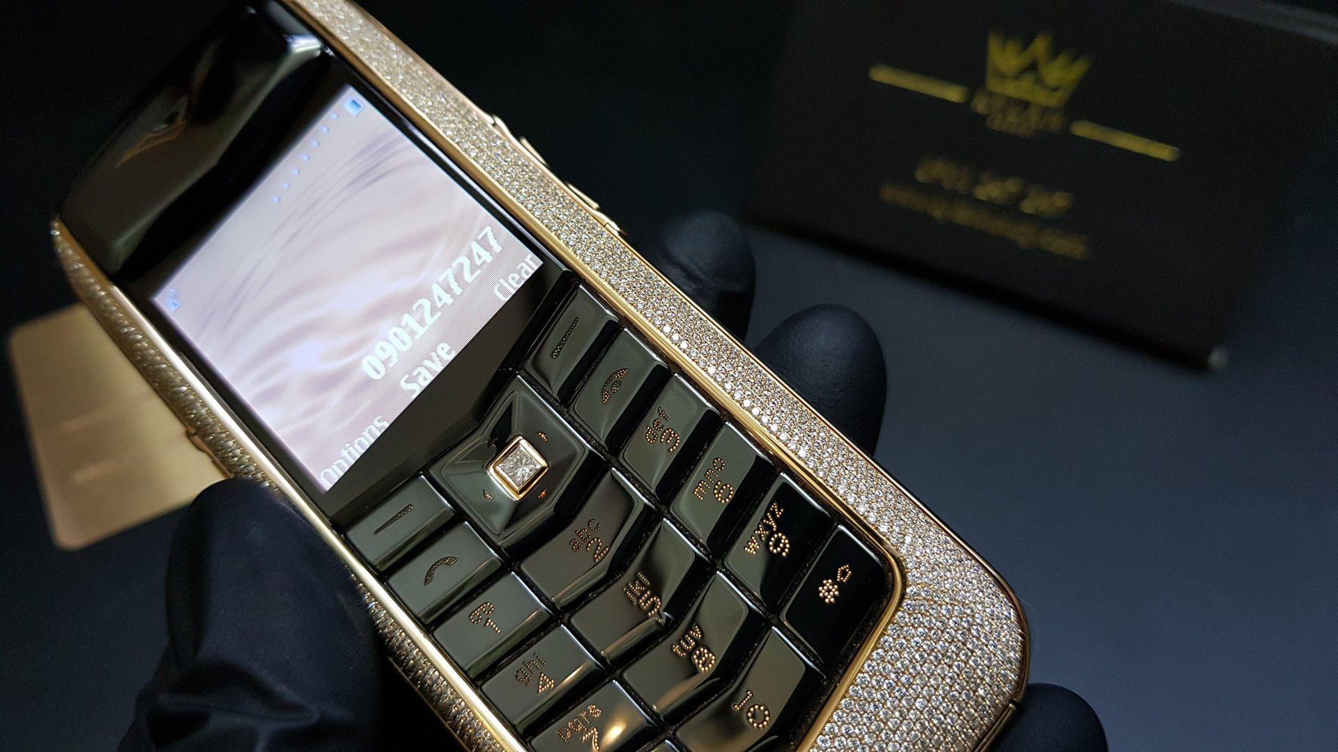 Kỳ Lân Luxury vertu constellation vang khoi full kim cuong 9 Vertu Constellation vàng khối đính full kim cương