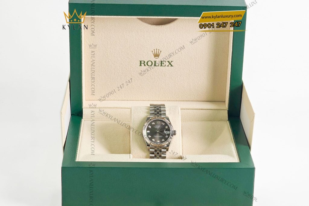 Kỳ Lân Luxury dong ho Rolex Datejust 278274 0008 mat xam den 2 Đồng hồ Rolex Datejust 31 278274-0008 mặt xám đen, Rolex Datejust nữ, Rolex mặt xám đen