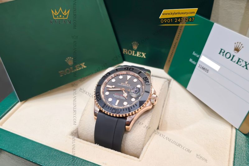 Đồng hồ Rolex Yacht-Master 116655 mặt số đen 40mm