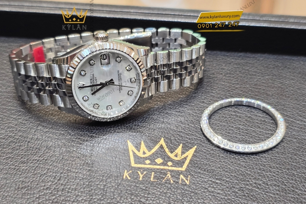 Kỳ Lân Luxury dong ho rolex datejust 31 278274 mat kham trai 2 1 Đồng hồ Rolex Datejust 31 278274-0006 mặt khảm trai