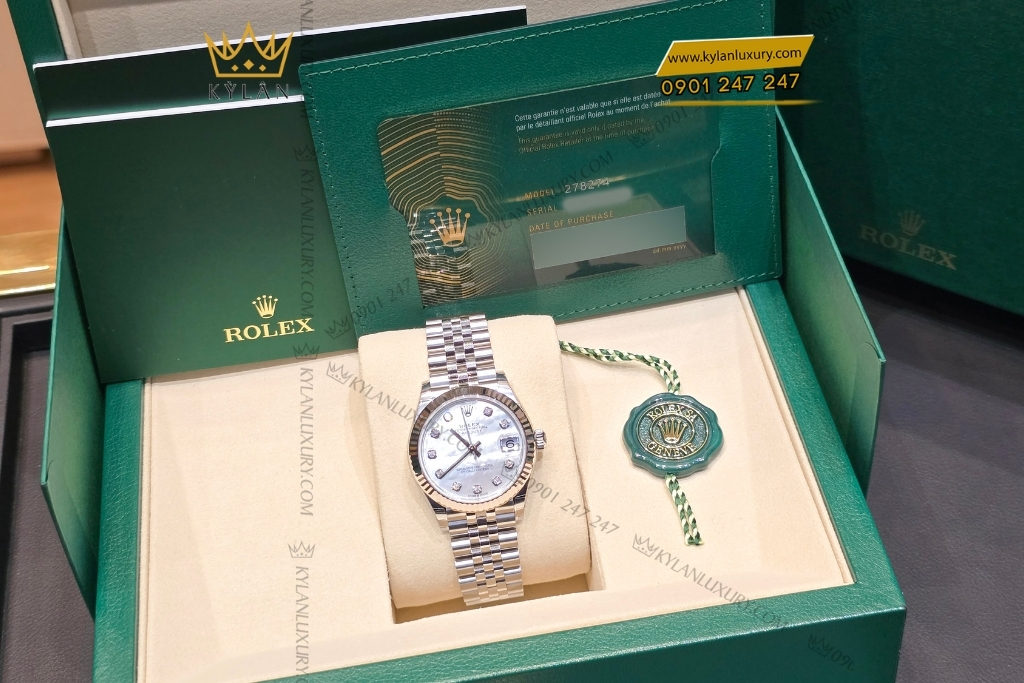 Kỳ Lân Luxury dong ho rolex datejust 31 278274 mat kham trai 5 1 Đồng hồ Rolex Datejust 31 278274-0006 mặt khảm trai