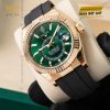 Đồng hồ Rolex Sky Dweller mặt xanh lá dây cao su 336238-0004