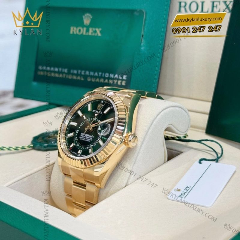 Đồng hồ Rolex Sky Dweller xanh lá dây oyster 336938-0007