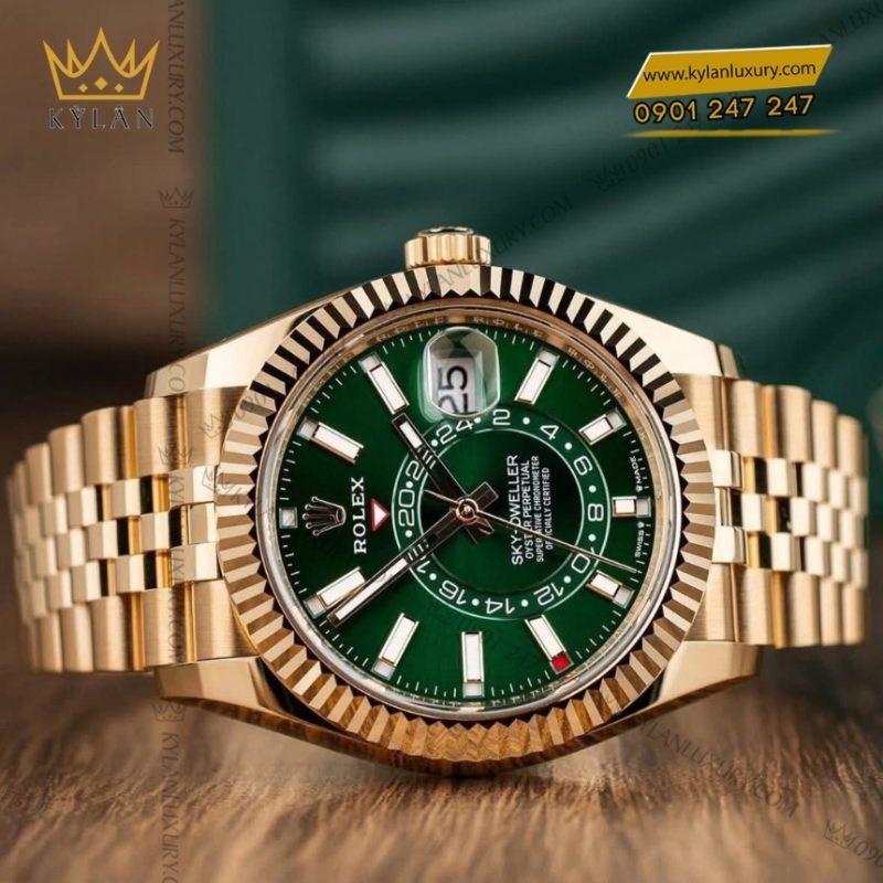Đồng hồ Rolex Sky Dweller mặt xanh lá 336938-0008