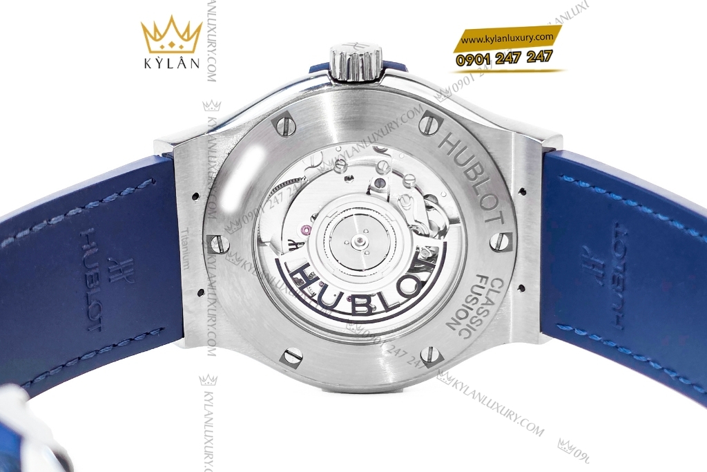 Kỳ Lân Luxury hublot classic fusion blue titanium pave 42mm 11 Đồng hồ Hublot Classic Fusion Blue Titanium Pave 42mm