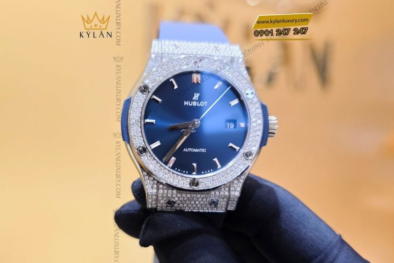Đồng hồ Hublot Classic Fusion Blue Titanium Pave 42mm