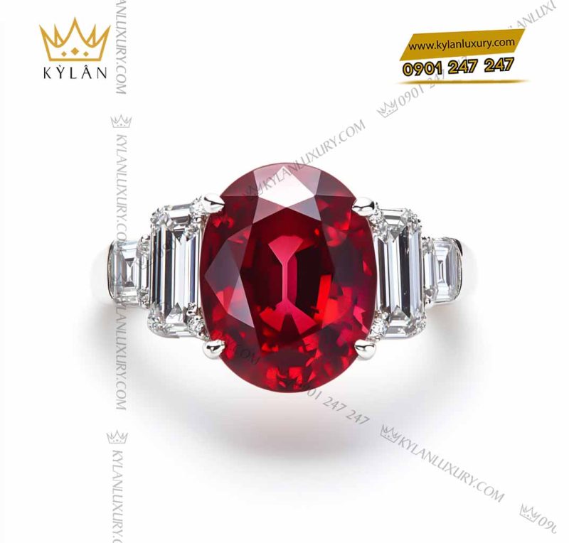 Nhẫn Grace vàng nguyên khối Au750 đính đá quý