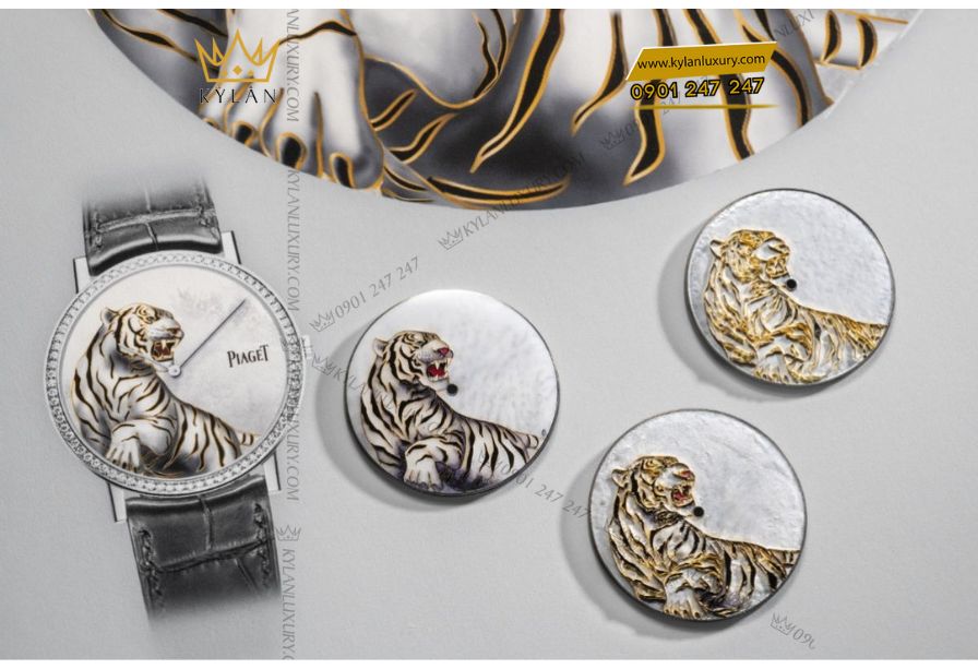 Kỳ Lân Luxury 10 1 Đồng hồ Piaget Altiplano Zodiac Tiger mặt hổ G0A46540
