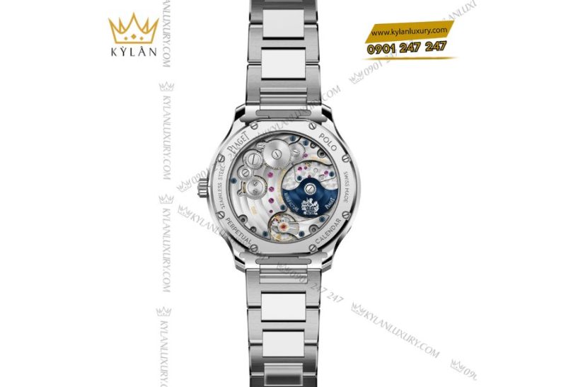 Bộ máy tự động Piaget 1255 với 25 chân kính, tần số dao động 21.600 vph và khả năng trữ cót lên đến 42 giờ