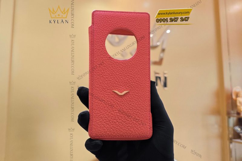 Bao da điện thoại Metavertu 2 da Togo màu cam đỏ