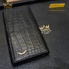 Bao da ví Vertu Aster P da cá sấu Alligator màu đen