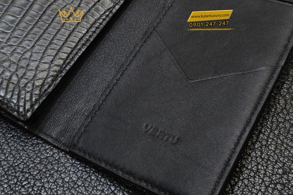 Kỳ Lân Luxury Bao da vi Vertu da ca sau Alligator mau den 5 Bao da ví Vertu Aster P da cá sấu Alligator màu đen