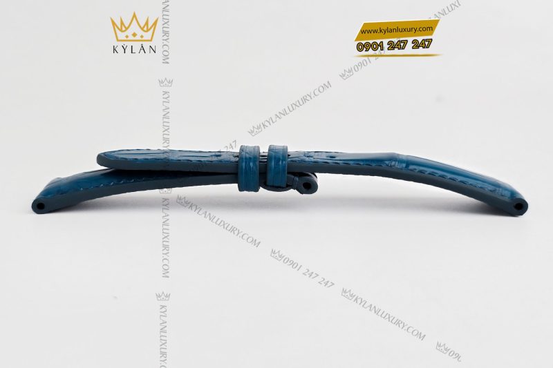 Dây đồng hồ da cá sấu màu xanh Navy
