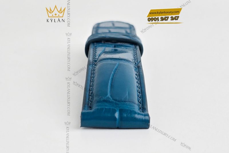 Dây đồng hồ da cá sấu màu xanh Navy