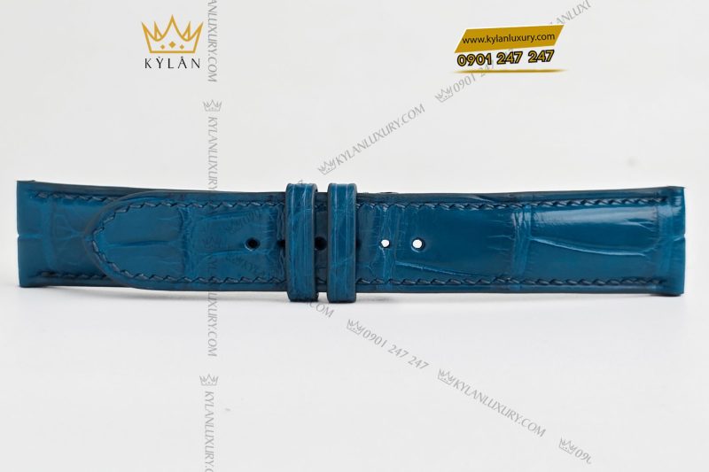 Dây đồng hồ da cá sấu màu xanh Navy