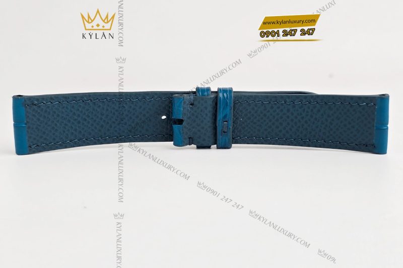 Dây đồng hồ da cá sấu màu xanh Navy