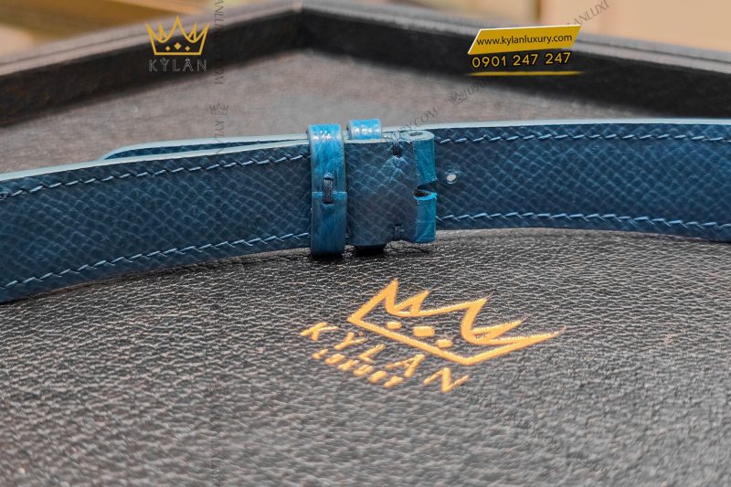 Dây đồng hồ da cá sấu màu xanh Navy