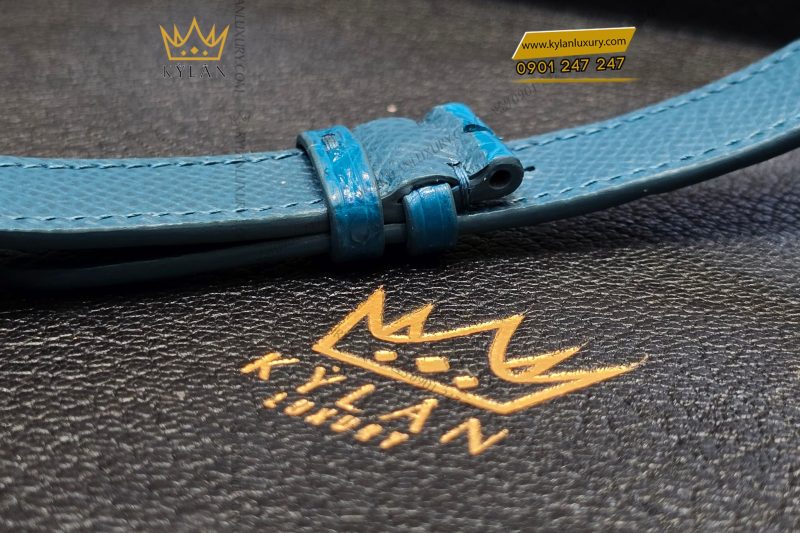 Dây đồng hồ da cá sấu màu xanh Navy