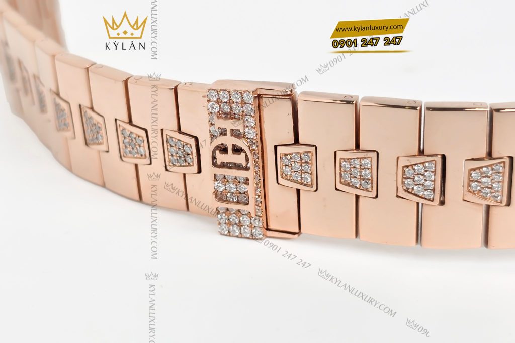 Kỳ Lân Luxury Day dong ho vang nguyen khoi Au750 dinh kim cuong khac ten 12 1 Dây đồng hồ vàng nguyên khối Au750 đính kim cương khắc tên