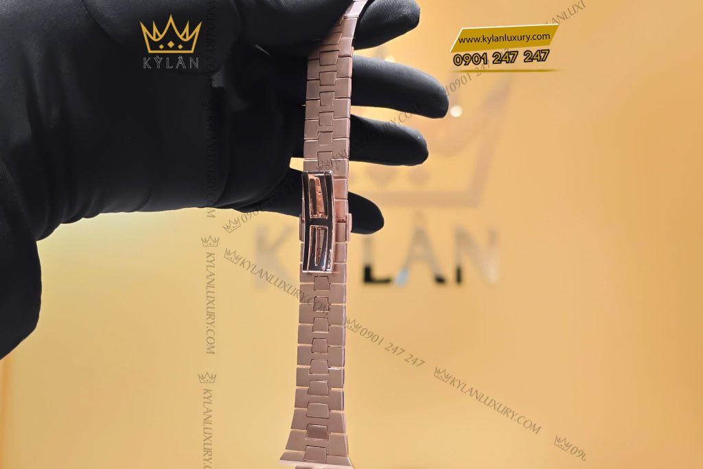Kỳ Lân Luxury Day dong ho vang nguyen khoi Au750 dinh kim cuong khac ten 7 1 Dây đồng hồ vàng nguyên khối Au750 đính kim cương khắc tên