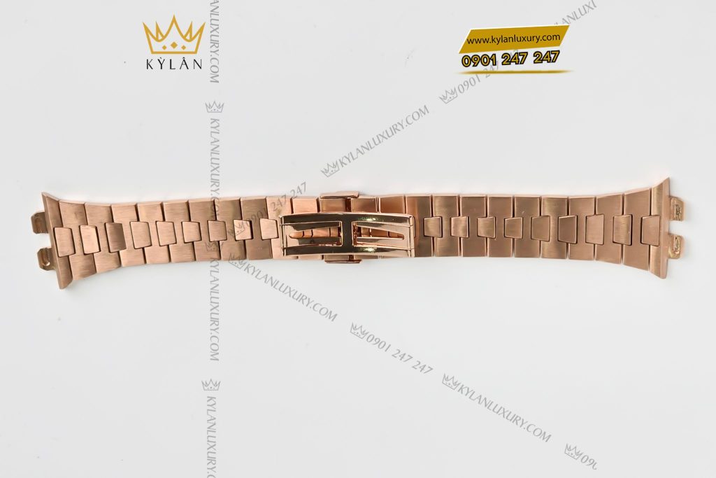 Kỳ Lân Luxury Day dong ho vang nguyen khoi Au750 dinh kim cuong khac ten 9 1 Dây đồng hồ vàng nguyên khối Au750 đính kim cương khắc tên