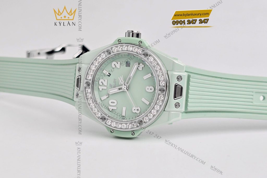 Kỳ Lân Luxury Dong Ho Hublot Big Bang One Click Mint Green Ceramic Diamonds 33mm 16 Đồng hồ Hublot Big Bang One Click Mint Green Ceramic Diamonds 33mm