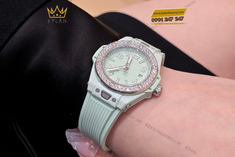 Đồng hồ Hublot Big Bang One Click Mint Green Ceramic Diamonds 33mm