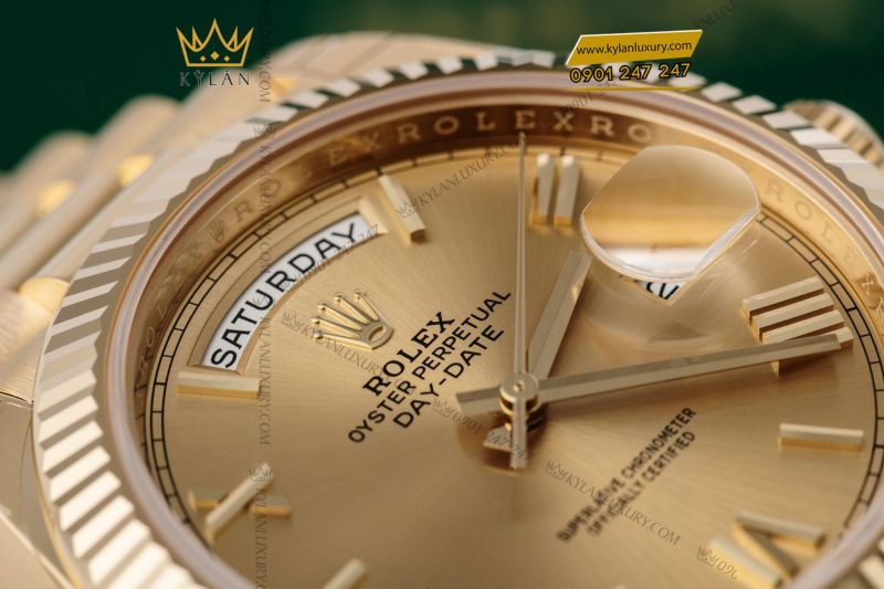 Đồng hồ Rolex Day-Date 40 228238-0006 Yellow Gold mặt Champagne