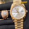 Đồng hồ Rolex Day-Date 40 228238-0066 Yellow Gold mặt số bạc