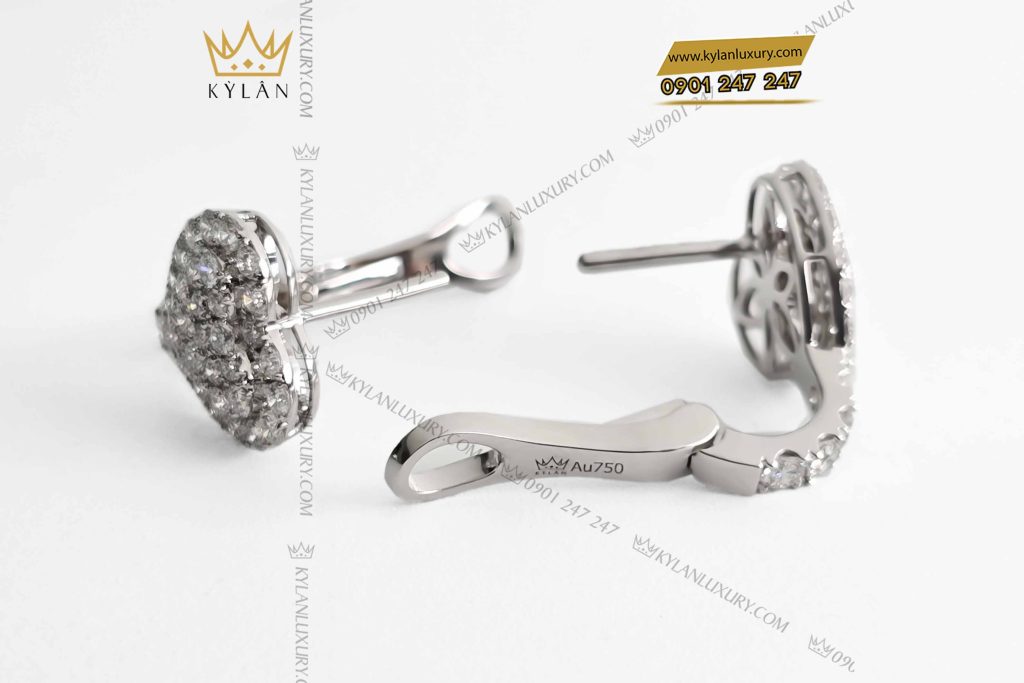 Kỳ Lân Luxury bong tai trai tim vang nguyen khoi au750 dinh kim cuong 5 Bông tai trái tim vàng nguyên khối Au750 đính kim cương