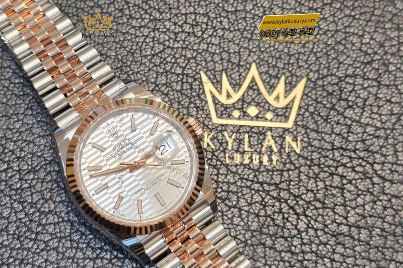 Đồng hồ Rolex Datejust 36 126231-0033 mặt số họa tiết gấp nếp ánh bạc