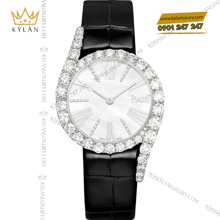 Kỳ Lân Luxury dong ho piaget limelight gala g0a46180 6 Đồng hồ Piaget Limelight Gala mặt số trắng đính kim cương G0A46180