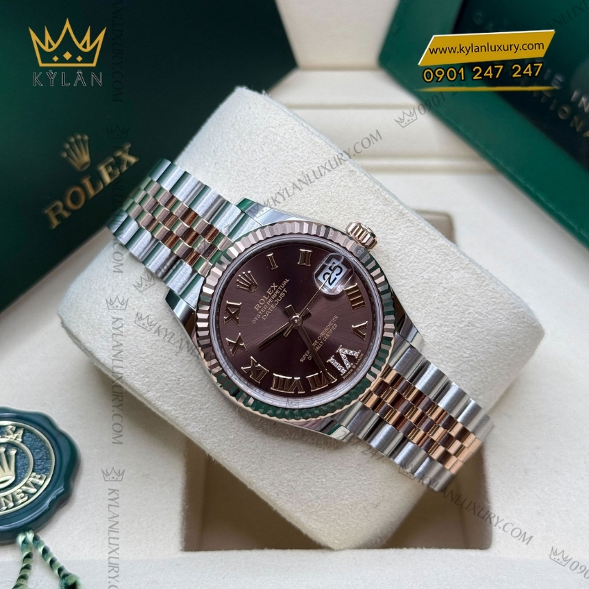 Kỳ Lân Luxury dong ho rolex datejust 31 278271 mat chocolate 10 Đồng hồ Rolex Datejust 31 278271-0004 mặt Chocolate
