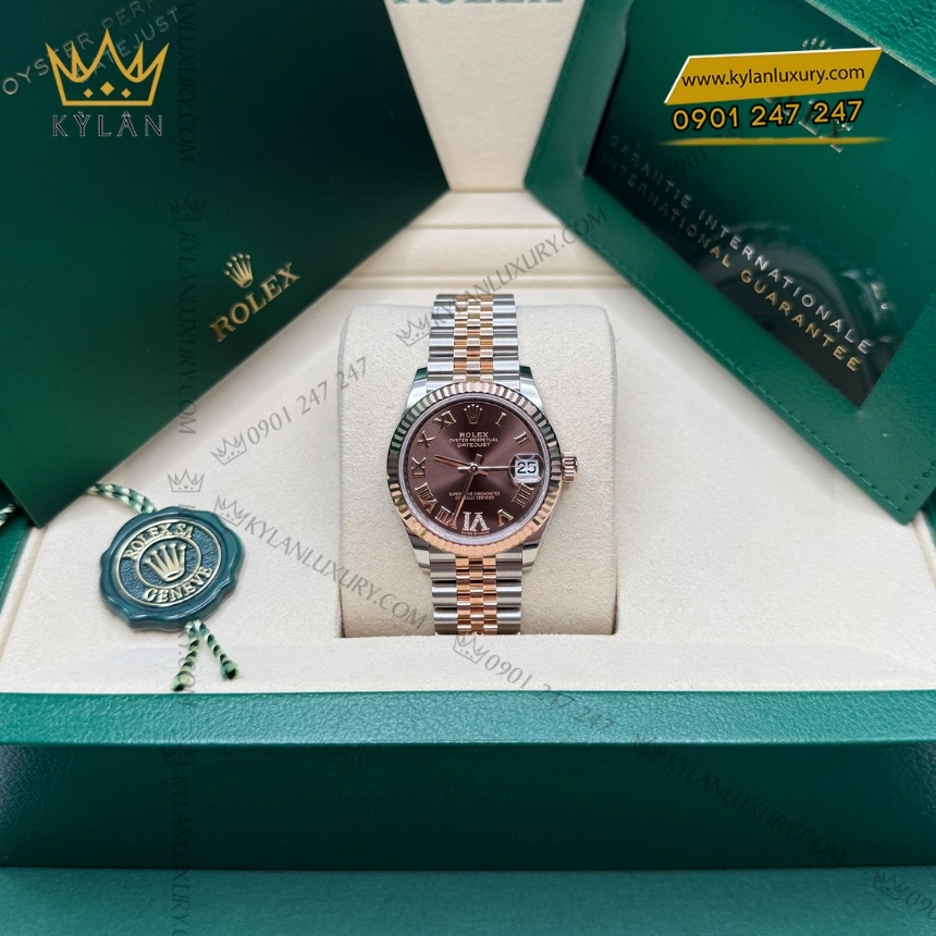 Kỳ Lân Luxury dong ho rolex datejust 31 278271 mat chocolate 11 Đồng hồ Rolex Datejust 31 278271-0004 mặt Chocolate