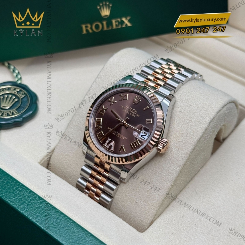 Kỳ Lân Luxury dong ho rolex datejust 31 278271 mat chocolate 14 Đồng hồ Rolex Datejust 31 278271-0004 mặt Chocolate
