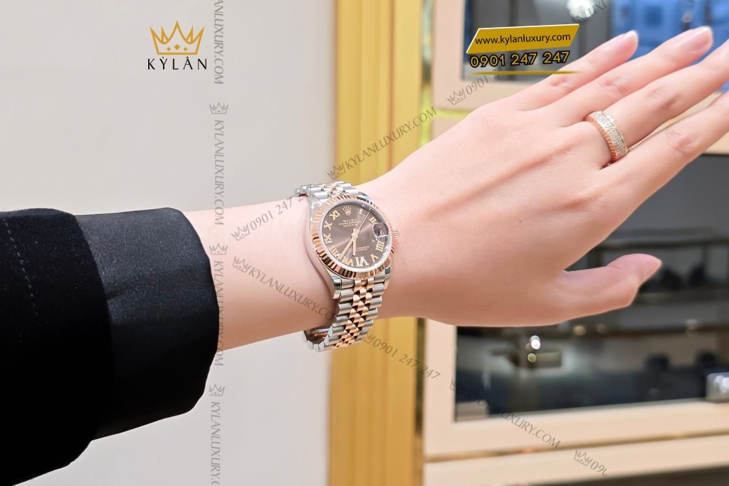 Kỳ Lân Luxury dong ho rolex datejust 31 278271 mat chocolate 3 Đồng hồ Rolex Datejust 31 278271-0004 mặt Chocolate