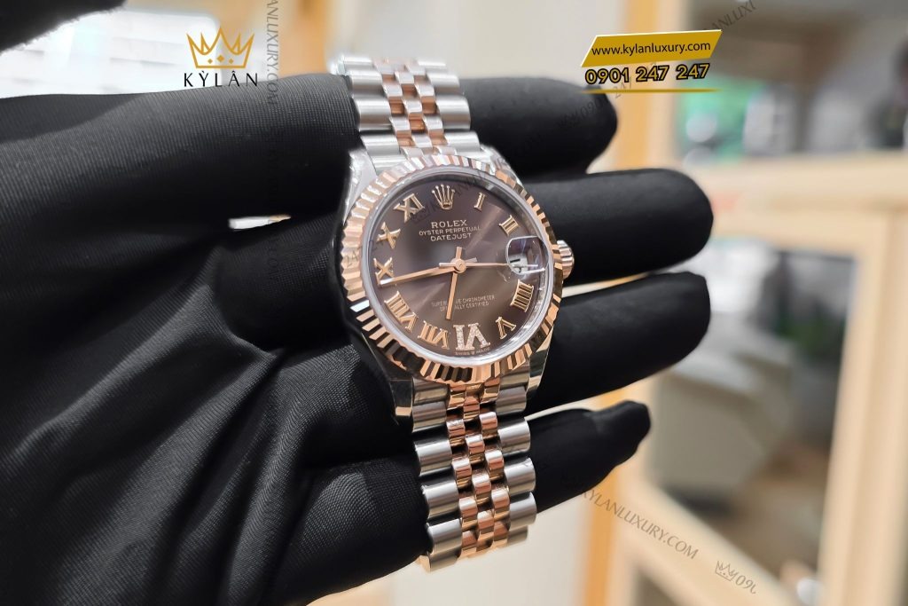 Kỳ Lân Luxury dong ho rolex datejust 31 278271 mat chocolate 4 Đồng hồ Rolex Datejust 31 278271-0004 mặt Chocolate