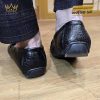 Giày da cá Alligator đính logo vương miện Kỳ Lân