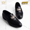 Giày nam da cá Alligator đính logo vương miện full kim cương