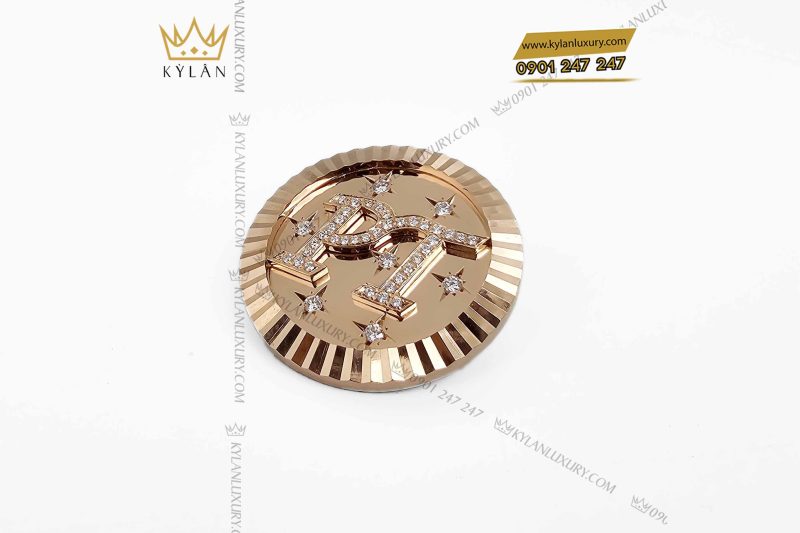 Khuy áo PT vàng nguyên khối Au750 đính kim cương
