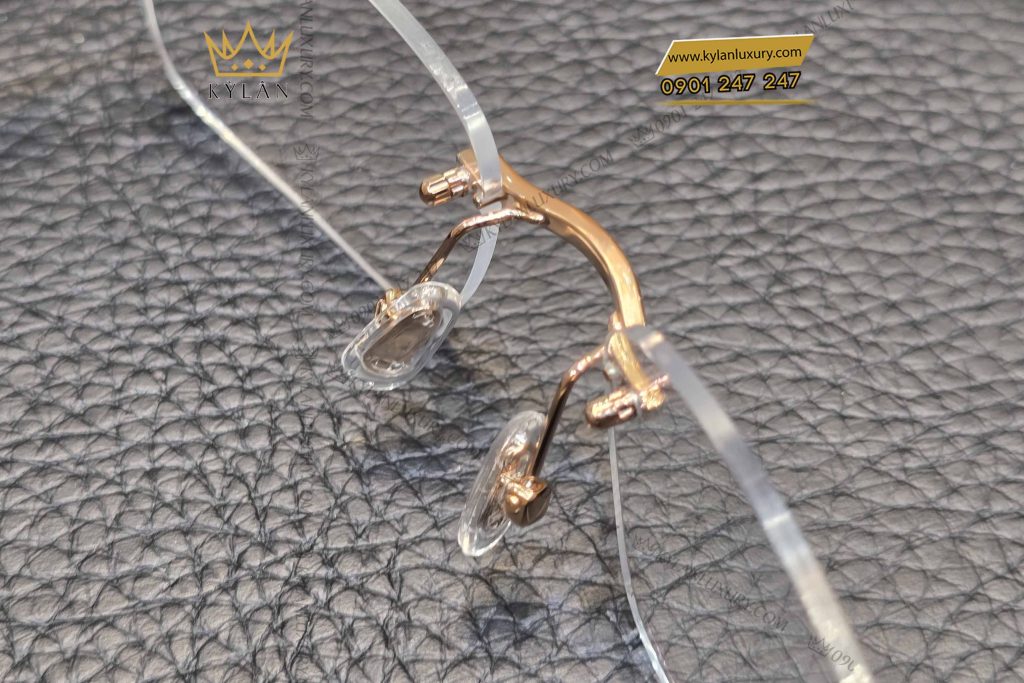 Kỳ Lân Luxury mat kinh vang nguyen khoi au750 mix trang nga dinh kim cuong 6 Mắt kính vàng nguyên khối Au750 mix trắng ngà đính kim cương