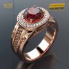 Nhẫn Inferno Regent vàng nguyên khối Au750 đính đá quý ruby