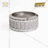 Nhẫn Rolex xoay vàng trắng nguyên khối Au750 đính 5 hàng kim cương