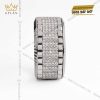 Nhẫn Rolex xoay vàng trắng nguyên khối Au750 đính 5 hàng kim cương