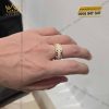 Nhẫn Rolex xoay vàng vàng nguyên khối Au750 đính 3 hàng kim cương