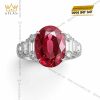 Nhẫn Roselle vàng nguyên khối Au750 đính đá quý