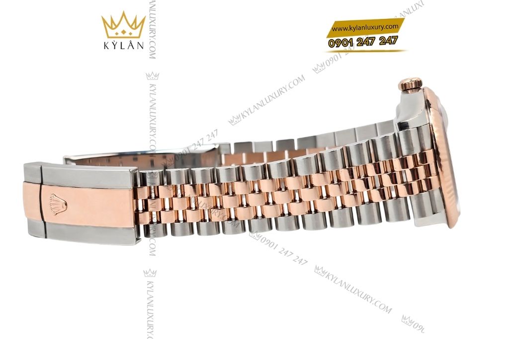 Kỳ Lân Luxury rolex datejust 36 126231 mat gap nep 4 Đồng hồ Rolex Datejust 36 126231-0033 mặt số họa tiết gấp nếp ánh bạc