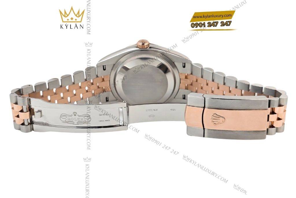 Kỳ Lân Luxury rolex datejust 36 126231 mat gap nep 5 Đồng hồ Rolex Datejust 36 126231-0033 mặt số họa tiết gấp nếp ánh bạc